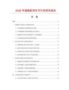 2026年超能膠項目可行性研究報告