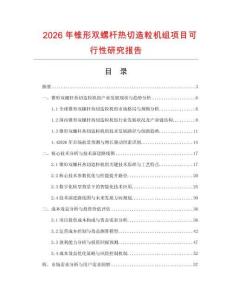 2026年錐形雙螺桿熱切造粒機組項目可行性研究報告