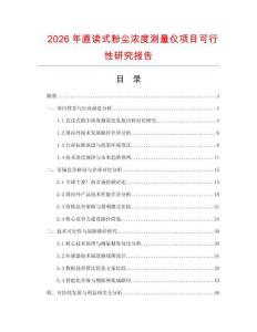 2026年直讀式粉塵濃度測量儀項目可行性研究報告