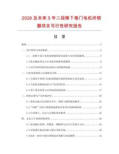 2026及未來5年二段降下卷門電機(jī)閉鎖器項(xiàng)目可行性研究報(bào)告