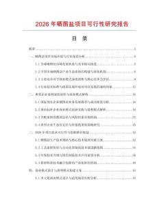 2026年曬圖鹽項目可行性研究報告