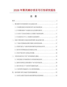 2026年聚丙烯紗項目可行性研究報告
