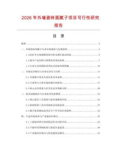 2026年外墻瓷磚面膩子項目可行性研究報告