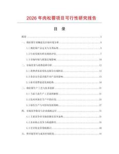 2026年肉松蓉項目可行性研究報告