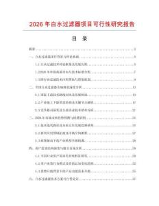 2026年白水過濾器項(xiàng)目可行性研究報(bào)告