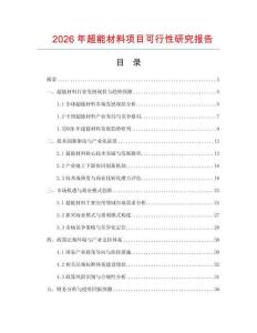 2026年超能材料項目可行性研究報告