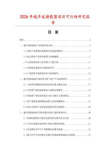2026年超聲波換能器項(xiàng)目可行性研究報(bào)告