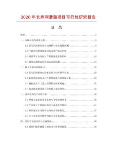 2026年長(zhǎng)壽潤(rùn)滑脂項(xiàng)目可行性研究報(bào)告