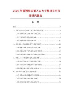 2026年普通型四面入口木卡板項目可行性研究報告