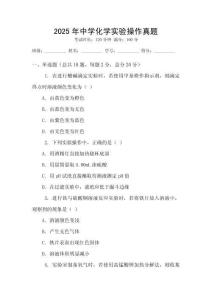 2025年中學(xué)化學(xué)實驗操作真題