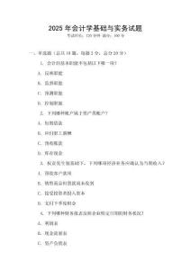 2025年會計(jì)學(xué)基礎(chǔ)與實(shí)務(wù)試題