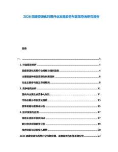 2026固廢資源化利用行業(yè)發(fā)展趨勢與政策導向研究報告
