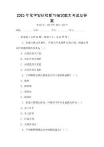 2025年化學實驗技能與探究能力考試及答案