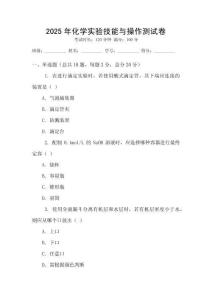 2025年化學實驗技能與操作測試卷