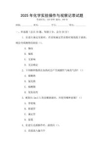 2025年化學實驗操作與觀察記錄試題