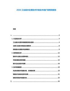 2026工業(yè)廢水處理技術(shù)升級(jí)及市場(chǎng)擴(kuò)容預(yù)測(cè)報(bào)告