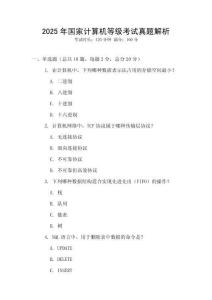 2025年國家計(jì)算機(jī)等級考試真題解析