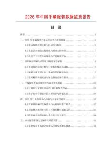 2026年中國手編服裝數據監測報告