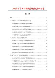 2026年中國拉槽鋼管數據監測報告