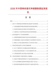 2026年中國鑄鐵插式伸縮器數(shù)據(jù)監(jiān)測報告