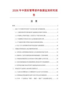 2026年中國彩管零部件數據監測研究報告
