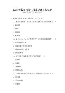 2025年数据可视化技能提升路径试题