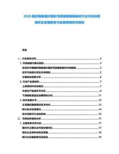 2026攝影攝像婚紗攝影寫真攝像攝像器材行業市場深度調研及發展前景與發展策略研究報告