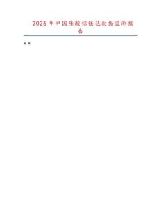 2026年中國硅酸鋁鎂氈數據監測報告