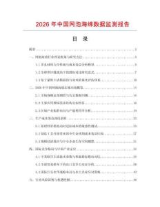 2026年中國網(wǎng)泡海綿數(shù)據(jù)監(jiān)測報告