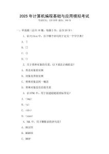 2025年計算機(jī)編程基礎(chǔ)與應(yīng)用模擬考試