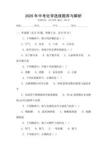 2026年中考化學選擇題庫與解析