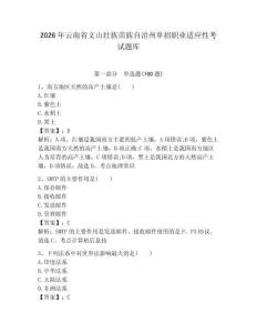 2026年云南省文山壯族苗族自治州單招職業(yè)適應(yīng)性考試題庫及參考答案一套