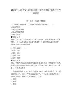2026年云南省文山壯族苗族自治州單招職業適應性考試題庫及答案參考