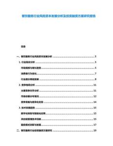 餐飲服務(wù)行業(yè)風險資本發(fā)展分析及投資融資方案研究報告