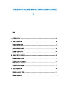 城市應急防災減災避難場所行業管理規劃分析評估規劃設計