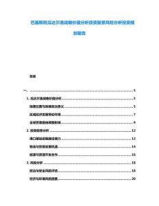 巴基斯坦瓜達(dá)爾港戰(zhàn)略價(jià)值分析投資前景風(fēng)險(xiǎn)分析投資規(guī)劃報(bào)告