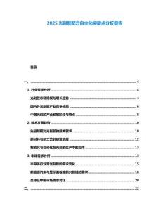 2025光刻膠配方自主化突破點分析報告