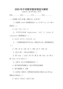 2025年中考數學題庫精選與解析