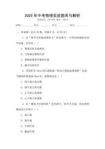 2025年中考物理實驗題庫與解析