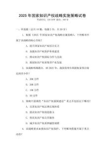 2025年國家知識產權戰略實施策略試卷