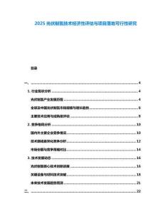 2025光伏制氫技術經(jīng)濟性評估與項目落地可行性研究