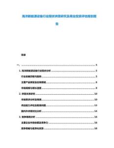 海洋新能源設備行業(yè)現(xiàn)狀供需研究及商業(yè)投資評估規(guī)劃報告