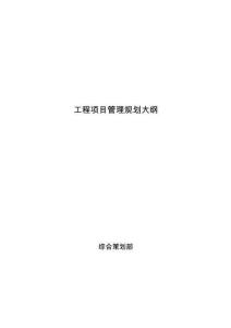 工程項目管理規劃大綱