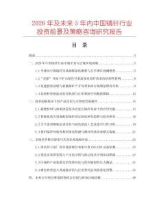 2026年及未來5年內中國鎬釬行業投資前景及策略咨詢研究報告