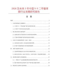 2026及未來5年中國N-N二甲基苯胺行業發展研究報告