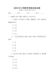 2025年小學數學思維訓練試題