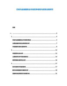 巴哈馬金融服務業(yè)市場競爭格局與政策法規(guī)研究