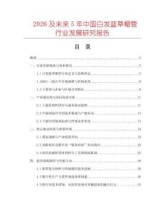 2026及未来5年中国白发蓝草帽管行业发展研究报告