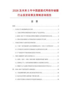 2026及未來5年中國直插式網(wǎng)絡存儲器行業(yè)投資前景及策略咨詢報告