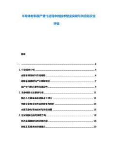 半導體材料國產替代進程中的技術壁壘突破與供應鏈安全評估